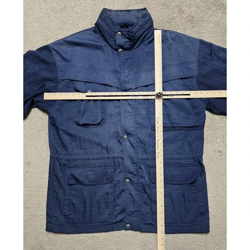 Vintage Mountaintek Utility‎ Jacket Mens XL Blue Mountain Parka Retractable Hood